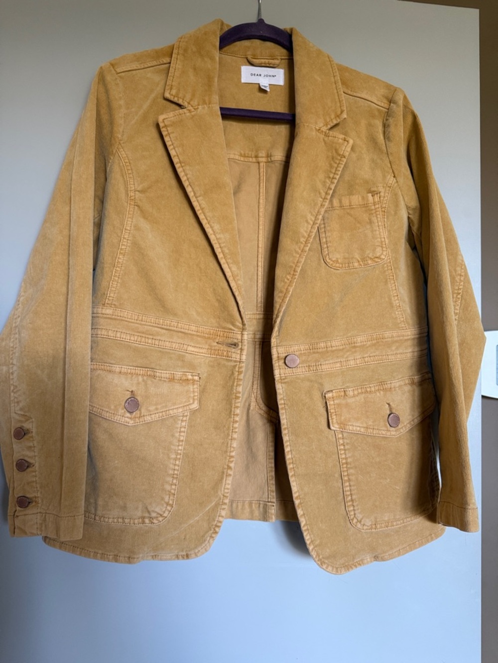 Dear John Corduroy Blazer - Mustard Yellow Medium